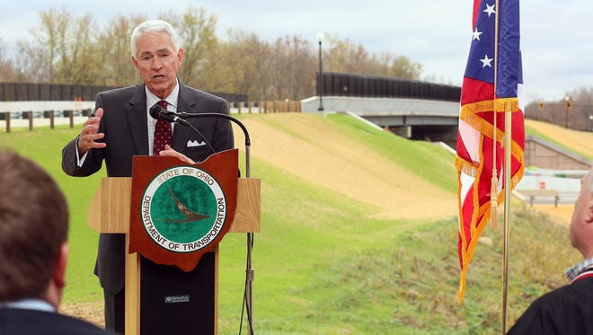 Former ODOT Director Jerry Wray spoke at a 2016 ceremony celebrating the long-awaited opening of the Ohio 16-Thornwood Crossing interchange.