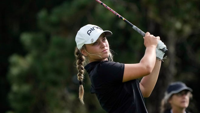 Mia Hammond competes in the third round of the LPGA Dana Open on July 15.