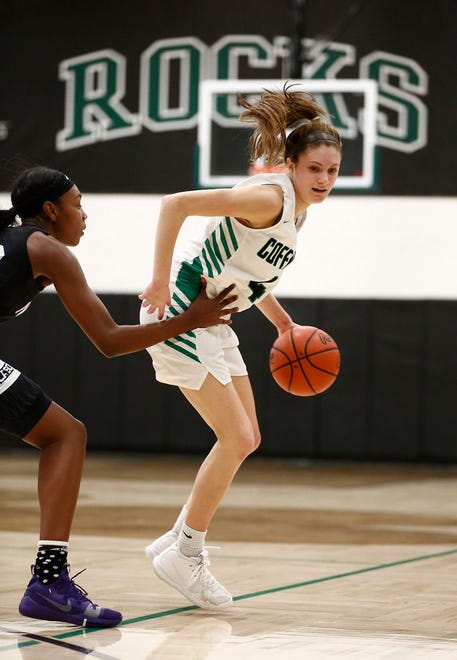 Dublin's Jacy Sheldon (4) in action during a girls basketball game between Dublin Coffman and Africentric on Friday, December 28, 2018 at Dublin Coffman High School. [Fred Squillante]