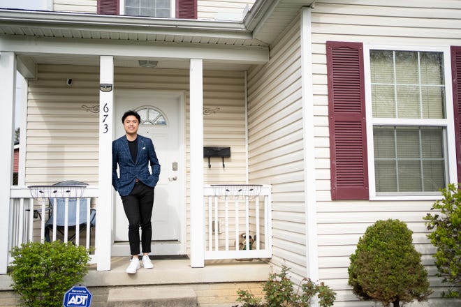 Apr 9, 2024; Columbus, OH, United States; Jimmy Lieu, a real estate agent and investor, moved to Ohio three years. He owns a four bedroom home and rents out two of the rooms.